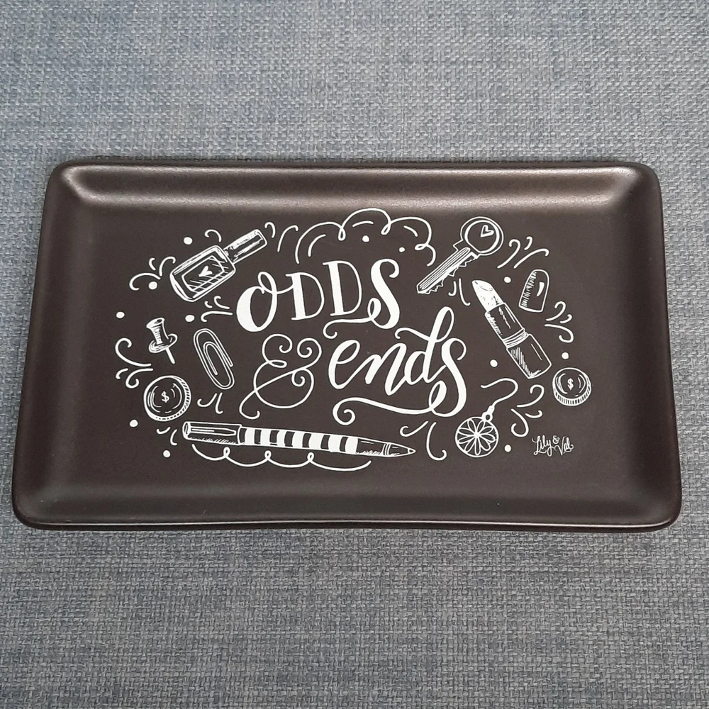 Ceramic Trinket Tray Dresser Jewelry Organizer Odds And Ends Keys Buttons